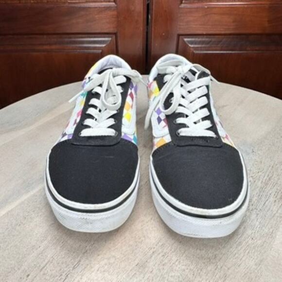 Vans Old Skool Checkerboard Kids Shoes Size 3.5 Black Multicolor Low 500714 - Picture 11 of 12